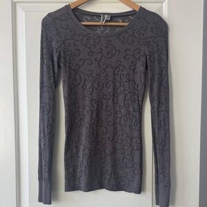 Elegant Gray Patterned Women's Top